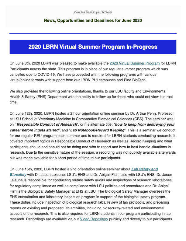 lbrn newsletter June 2020